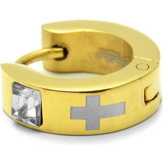 Sentio | Guldfarvet & Zirconia Kors Hoop Ørering