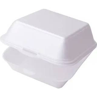 Burgerboks Skum S Hængslet låg 500 stk 13,5 x 13,5 x 7 cm Hvid XPS