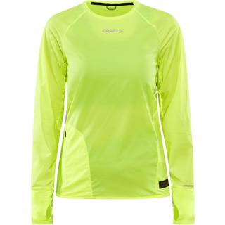 Craft PRO Hypervent LS Wind Top - Løbetrøje til Dame, Str. XS, Vindtæt, Gul