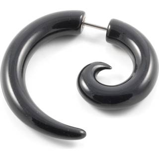 Satago | Sort Akryl & Rustfri Stål Fake Spiral Plug Ørestik