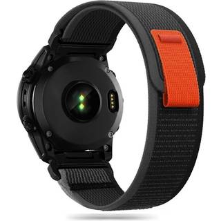 Universal Garmin 22mm QuickFit Tech-Protect Nylon Pro Rem - Sort / Orange