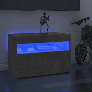 tv-borde med LED-lys 2 stk. 60x35x40 cm betongrå