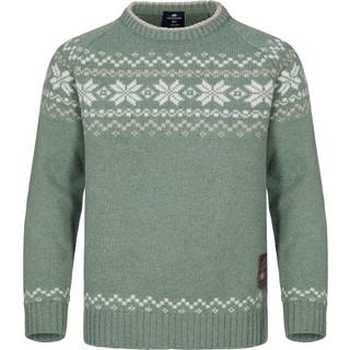 Gridarmor Kids' Snøkrystall Round Neck Ullgenser Green/White/Beige, 98/104