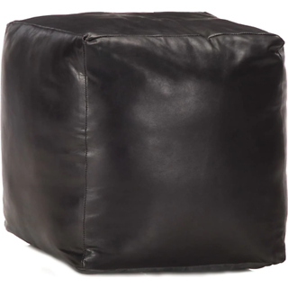 Puf 40 X 40 X 40 Cm Ægte Gedeskind Gyldenbrun - Sort