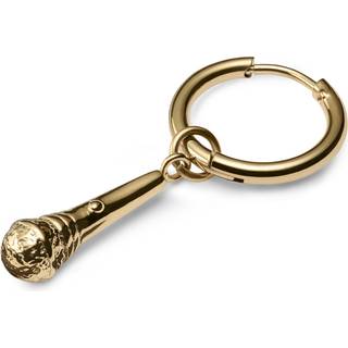 Guldfarvet Drop Hoop Stålørering m. Mikrofon Vedhæng