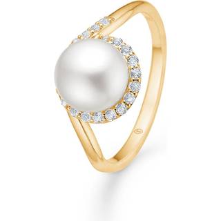 Mads Z - Kimberly ring i 14 kt guld m. 0,21ct. og kulturperle