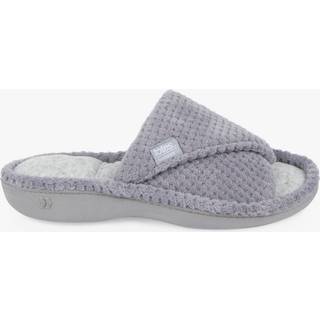Totes Totes Grey Ladies Isotoner Popcorn Turnover Open Toe Slippers