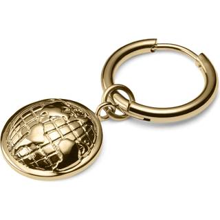 Guldfarvet Drop Hoop Stålørering m. Globus Vedhæng