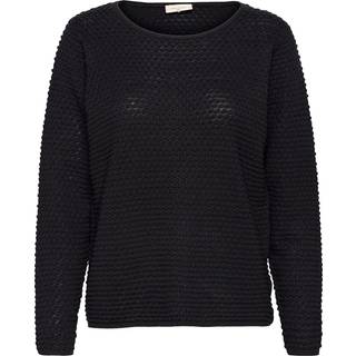 Freequent Pullover - FQDodo med Prikket Struktur Sort Str. L Freequent.dk