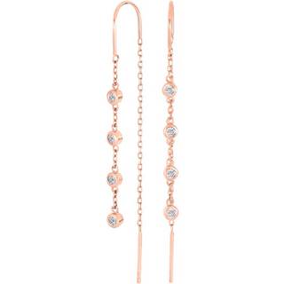 Joanli Nor LineNor ørering i rosaforgyldt med cubic zirkonia