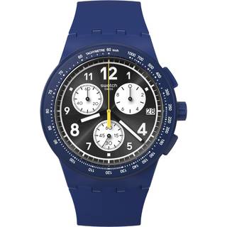 Swatch Nothing Basic About Blue Quartz Blue Chronograph Dial Blue Silicone Strap Men's Watch SUSN418