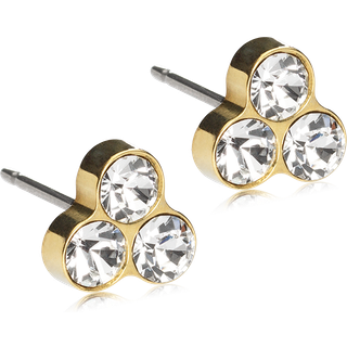 Blomdahl Golden Titanium Clover 8 mm Crystal