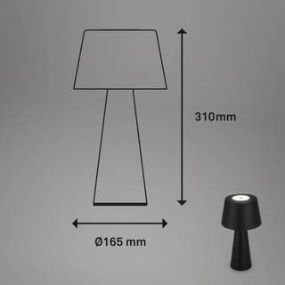 Kihi LED-bordlampe med genopladeligt batteri, sort