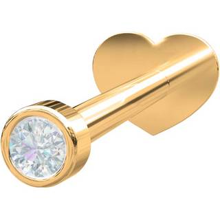 Piercing smykker - 2,2 mm Pierce52 labret piercing i 14kt. guld m 0,03ct