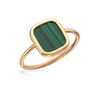 Scrouples ring med malakit i 8 kt guld