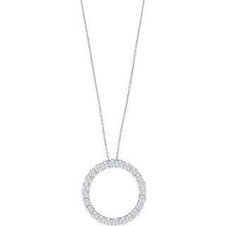 Siersbøl 14kt. hvidguldhalskæde med cirkel dia. 0.98ct W/SI