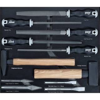 polar handtools hammer & mejsel sæt (9300-1839-0011) 11 stk.
