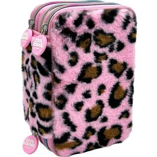 Tinka Triple Pencilcase - Leopard Rosa