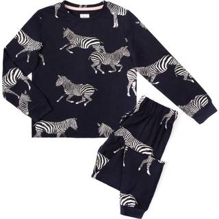 Chelsea Peers Chelsea Peers Black Kids Zebra Print Long Pyjama Set