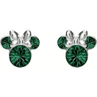 Disney Silver Minnie Green Crystal Birthstone Stud Earrings - May - F6779