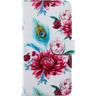Xiaomi Redmi 12C Læder Cover m. Pung og Strop - Påfuglefjer