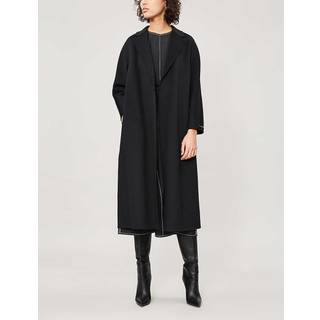 'S Max Mara Esturia belted virgin wool coat - black - M-L