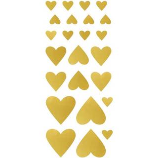 Stickers 4 ark hjerter guld