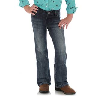 Wrangler Girls 'Big Stretch Boot Cut Jean Mid Blue 14