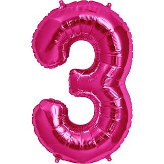 Folienballon Zahl 3 Pink