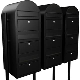 BobiTrio postkasseanlæg med stander - 9 enheder - SORT STRUKTUR