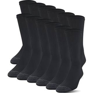 Gildan herre polyester halvpudebesætningssokker 12-pakke sort sko størrelse: 10-13