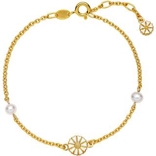 Lund Copenhagen marguerit armbånd med perler - forgyldt 9015039-33-M