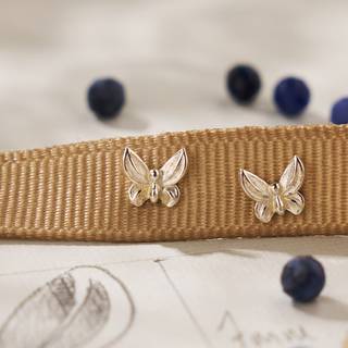 ChloBo New Beginnings Silver Butterfly Studs - Silver - 0.6cm