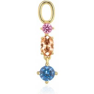 Pendolo Tre Ørerings Vedhæng, Guld/Multi
