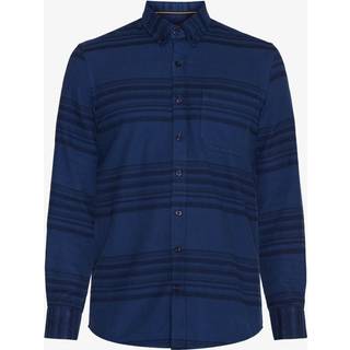 Serius Stripe Flannel Skjorte, Stormy Blue, S