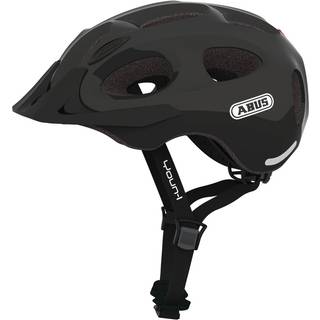ABUS Youn-I Cykelhjelm i Shiny Black med Skygge, Størrelse S - Sikkerhed og Stil til Cykelturen