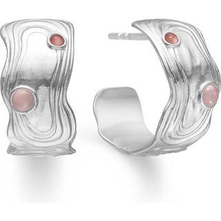 Studio Z Shell øreringe i sterling sølv med rosa zirkonia Ø20 mm