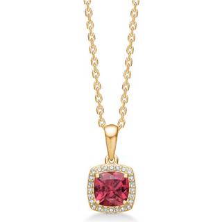 Mads Z - Mona Lisa vedhæng i 14 kt guld m. rhodolit + 0,045 ct.