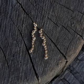 Stardust Long Øreringe, Gold Plated