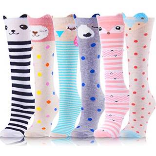 Antsang b?rn kn? h?je sokker lang boot sk?re fjollede sjove s?de h?je dyrsokker til barn 6 par str?mper fylder til 10 ?r gamle piger gaver ideer