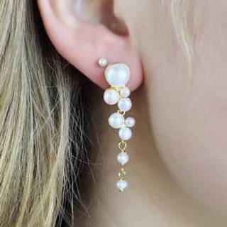 BUBBELS LONG EARSTUD | GOLDEN