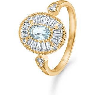 Mads Z Monaco 14 kt. guld ring med Aquamatin og diamant 0,586 ct