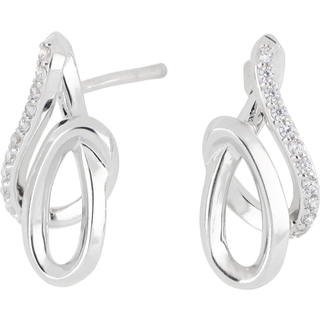 Siersbøl sølvørestikker med cubic zirkonia