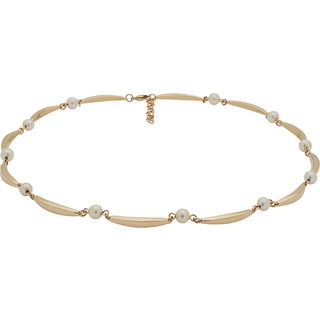 Banan og perle collier 8 kt