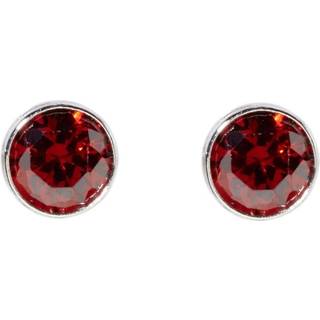 Schneider Basic Ohrstecker - Silber – Monatsstein Jänner - SMO02 - rot