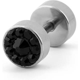 Ørering med Sort Krystal