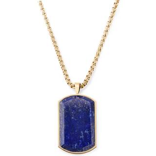 Orisun | Guldfarvet Lapis Lazuli Dog Tag Halskæde