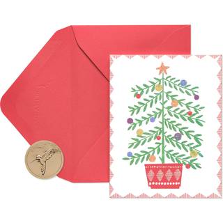 Papyrus feriekort boksede juletr? i gryde (20-t?lling)