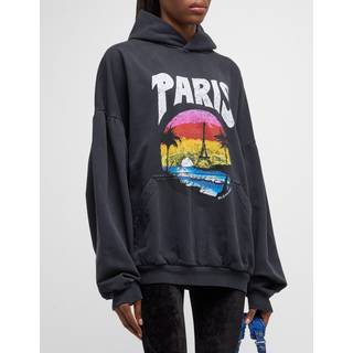 Balenciaga Printed oversized cotton hoodie - multicoloured - M