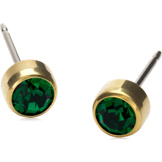 Blomdahl Gt Bezel Emerald Titanium Øreringe 15-1324-15